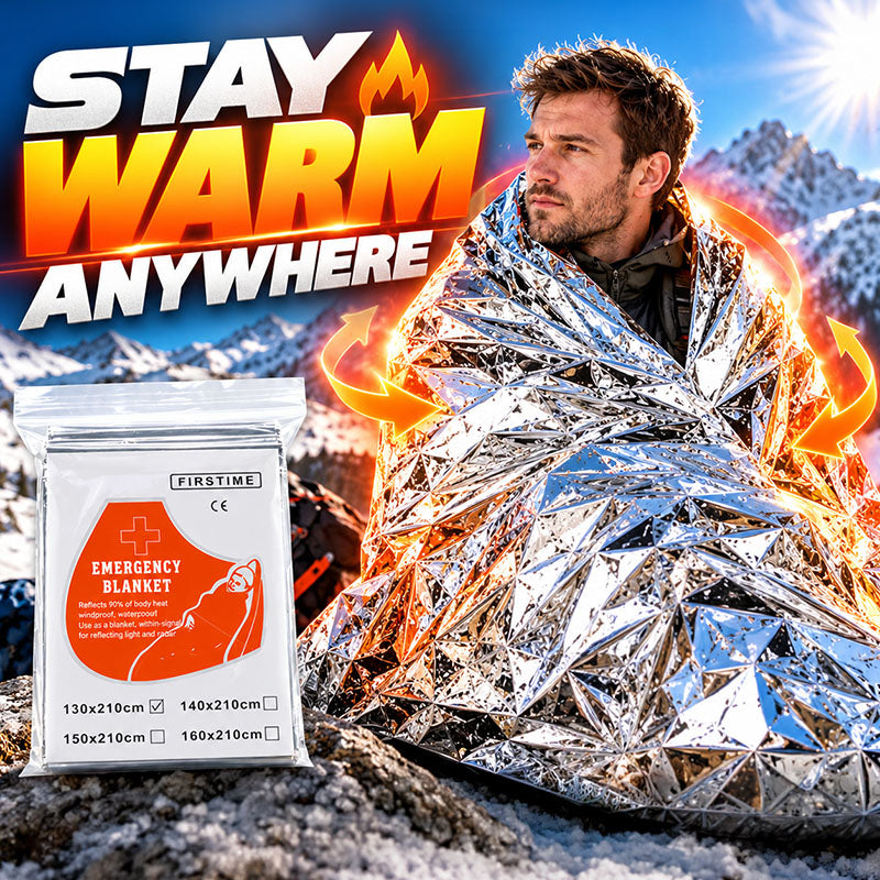🚨 Outdoor Survival Blanket – Compact Silver Thermal Shelter for Emergency Kits