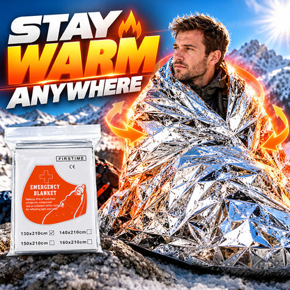 🚨 Outdoor Survival Blanket – Compact Silver Thermal Shelter for Emergency Kits