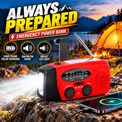 Multifunctional Portable Solar Emergency Radio – Power Bank, Hand Crank (offer)