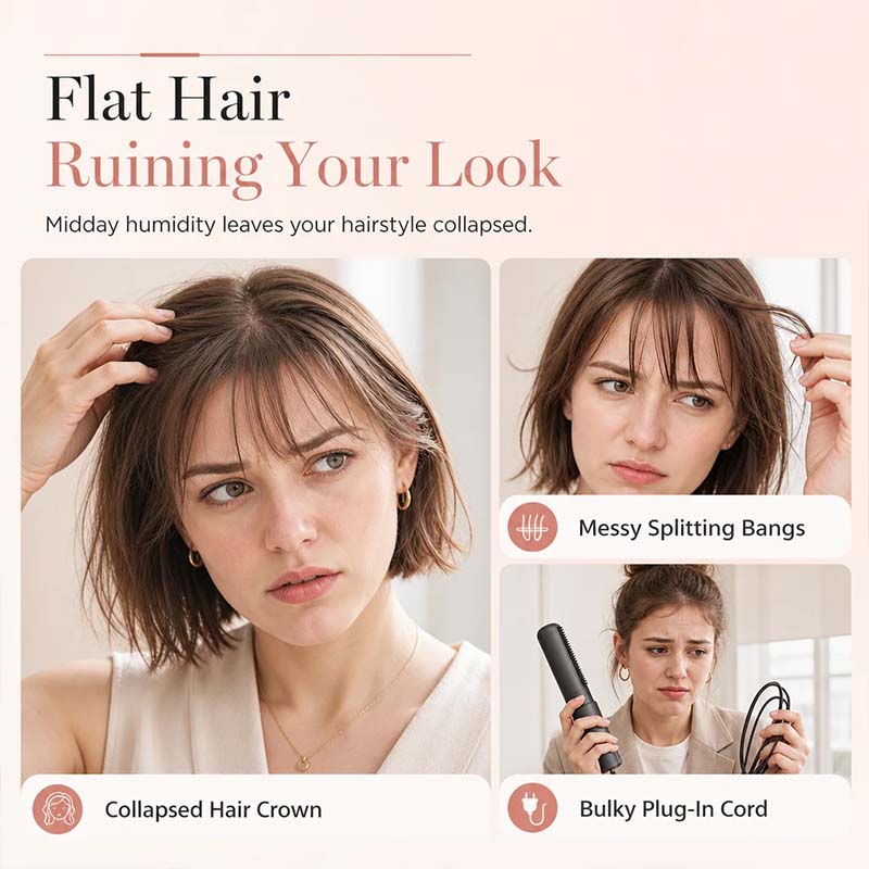 Add Crown Volume Instantly! Cordless Heated Bangs Styling Comb (offer)