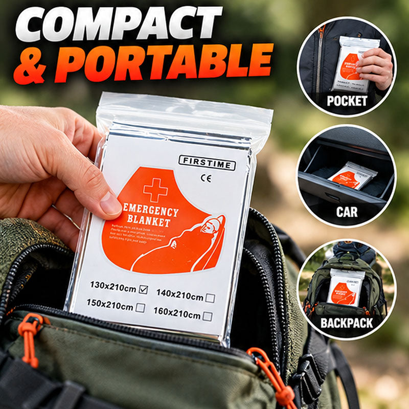 🚨 Outdoor Survival Blanket – Compact Silver Thermal Shelter for Emergency Kits