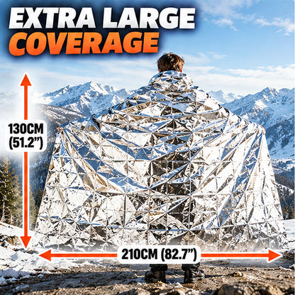 🚨 Outdoor Survival Blanket – Compact Silver Thermal Shelter for Emergency Kits