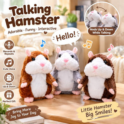 ✨Talking Hamster Plush – repeats whatever you say, auto head-shaking, hilarious fun for kids & adults.🎁