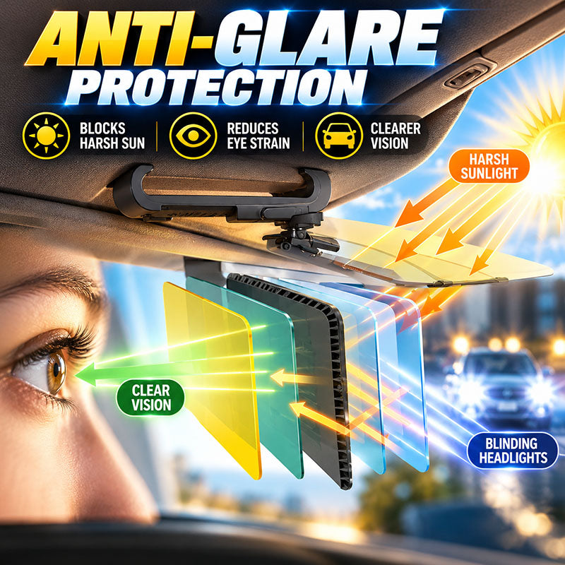⏳Last Day Hot Sales - 50% OFF🚗 Drive Safer Day & Night 🌙 Universal HD Anti-Glare Car Visor ✨