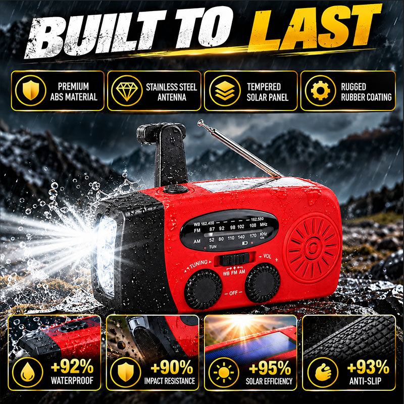 Multifunctional Portable Solar Emergency Radio – Power Bank, Hand Crank (offer)