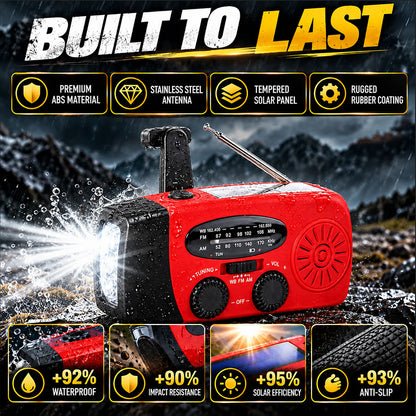 Multifunctional Portable Solar Emergency Radio – Power Bank, Hand Crank (offer)