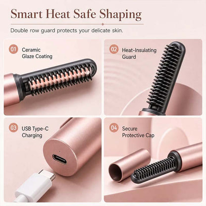Add Crown Volume Instantly! Cordless Heated Bangs Styling Comb (offer)