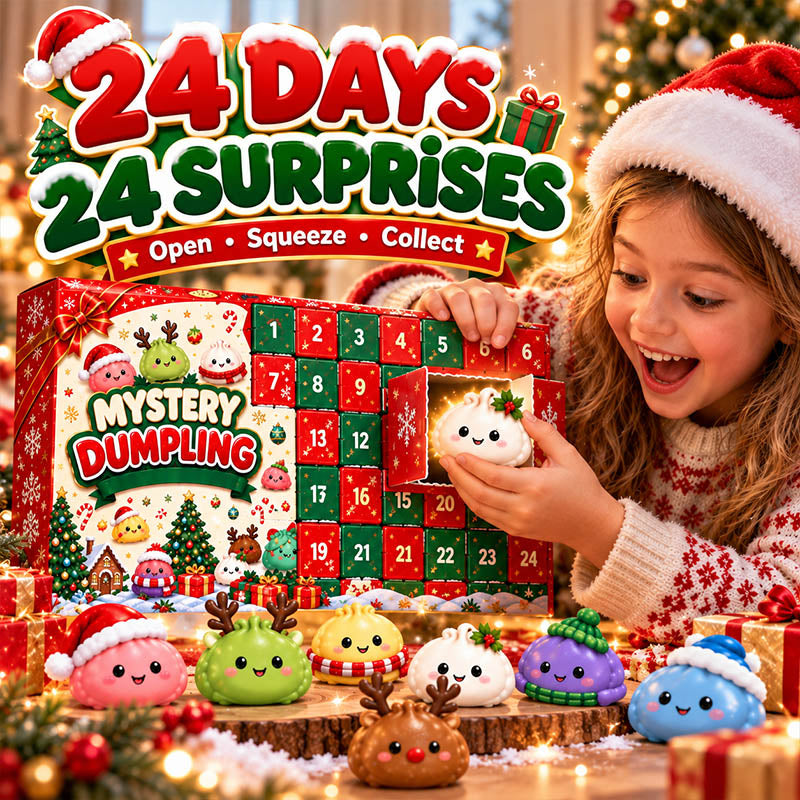Viblitz™ 24-Day Christmas Magic Advent Calendar – Squeezable Dumpling Squishy Mystery Box