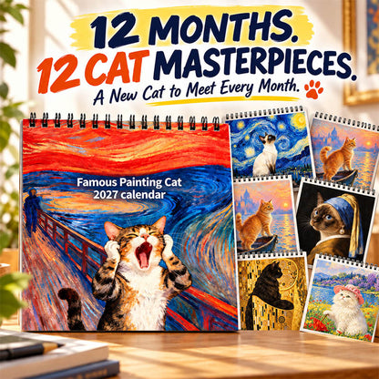 Viblitz™ 2027 Funny Cat Art Calendar — 12 Months of Smiles