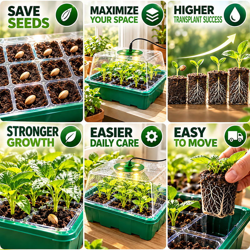 🔥🥳 HOT SALE 2026 🥳 💞 50,000+ SOLD!🎉Seed starter trays with grow light
