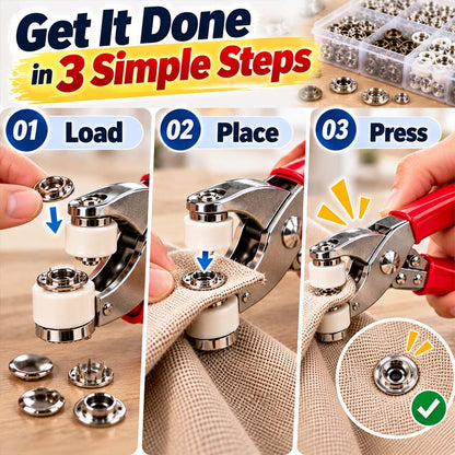 🏠 Viblitz™ Pro-Snap No-Sew Button Kit – Complete tools, easy use & durable fixes