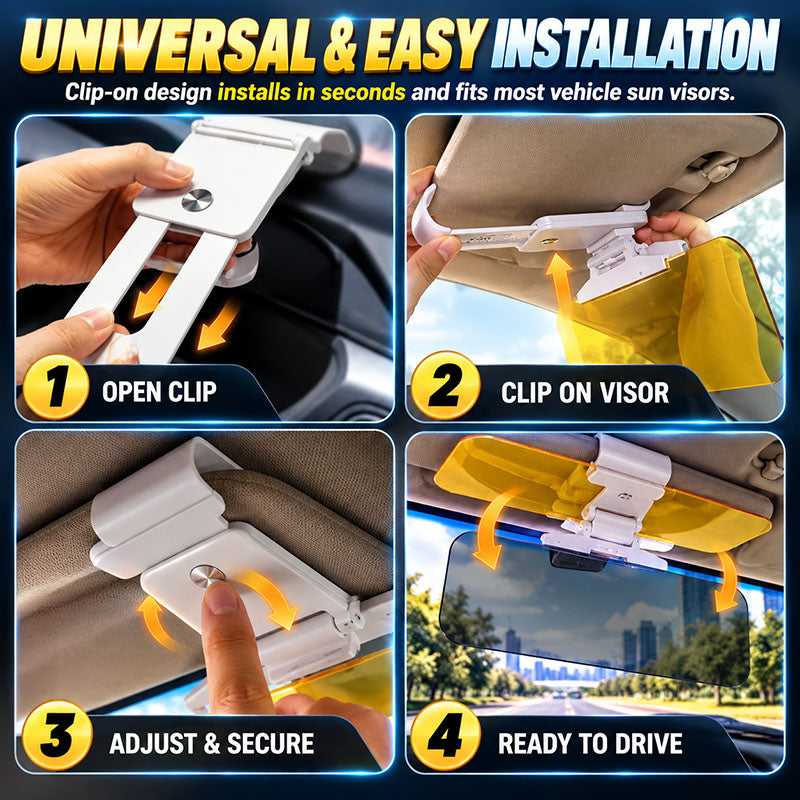 ⏳Last Day Hot Sales - 50% OFF🚗 Drive Safer Day & Night 🌙 Universal HD Anti-Glare Car Visor ✨