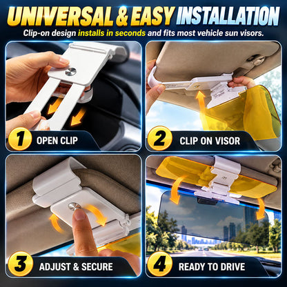 ⏳Last Day Hot Sales - 50% OFF🚗 Drive Safer Day & Night 🌙 Universal HD Anti-Glare Car Visor ✨