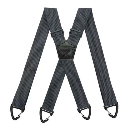 🧵🔥 Men's X-Back Braces with Swivel Hook Clips — Heavy Duty Adjustable Elastic Suspenders for Work & Formal Wear