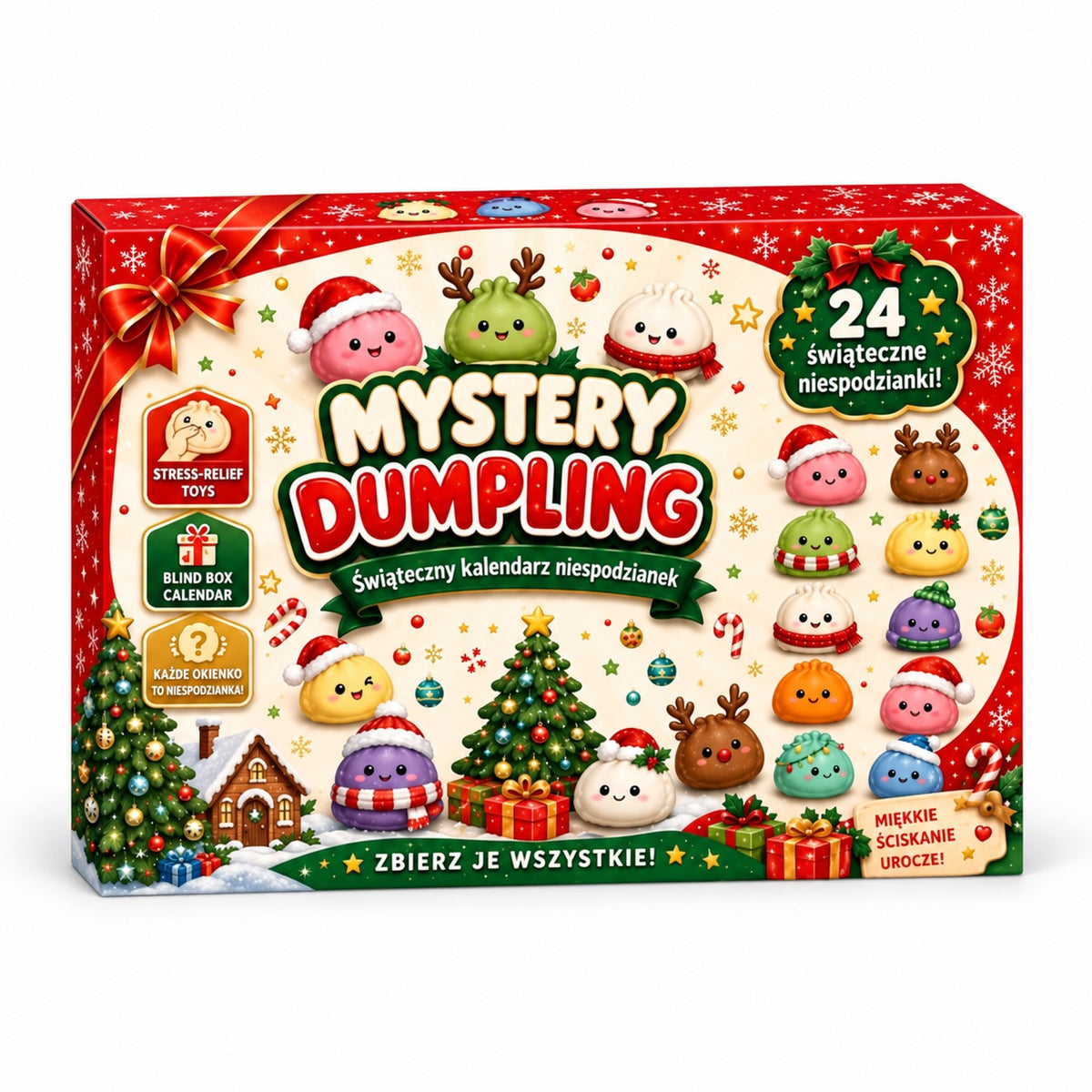 Viblitz™ 24-Day Christmas Magic Advent Calendar – Squeezable Dumpling Squishy Mystery Box (Offer)