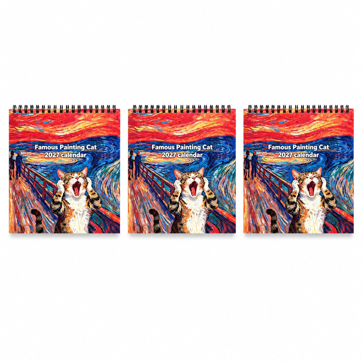 Viblitz™ 2027 Funny Cat Art Calendar — 12 Months of Smiles (Offer)