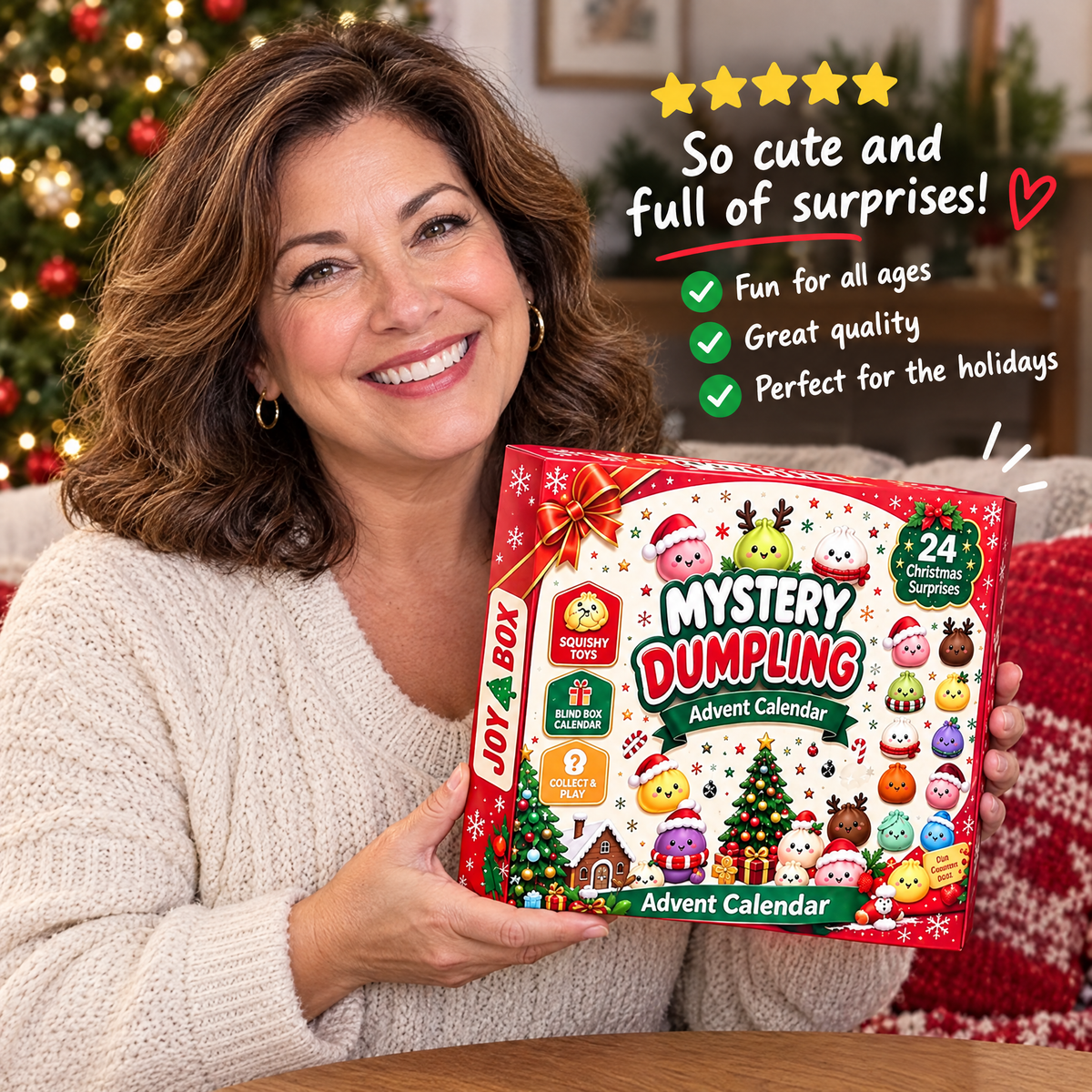 Viblitz™ 24-Day Christmas Magic Advent Calendar – Squeezable Dumpling Squishy Mystery Box