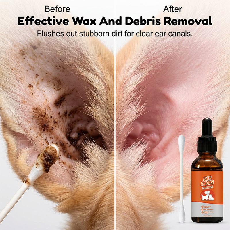 🐶🐱 Gentle Dog & Cat Ear Cleaner for Wax & Odor Care (Offer)
