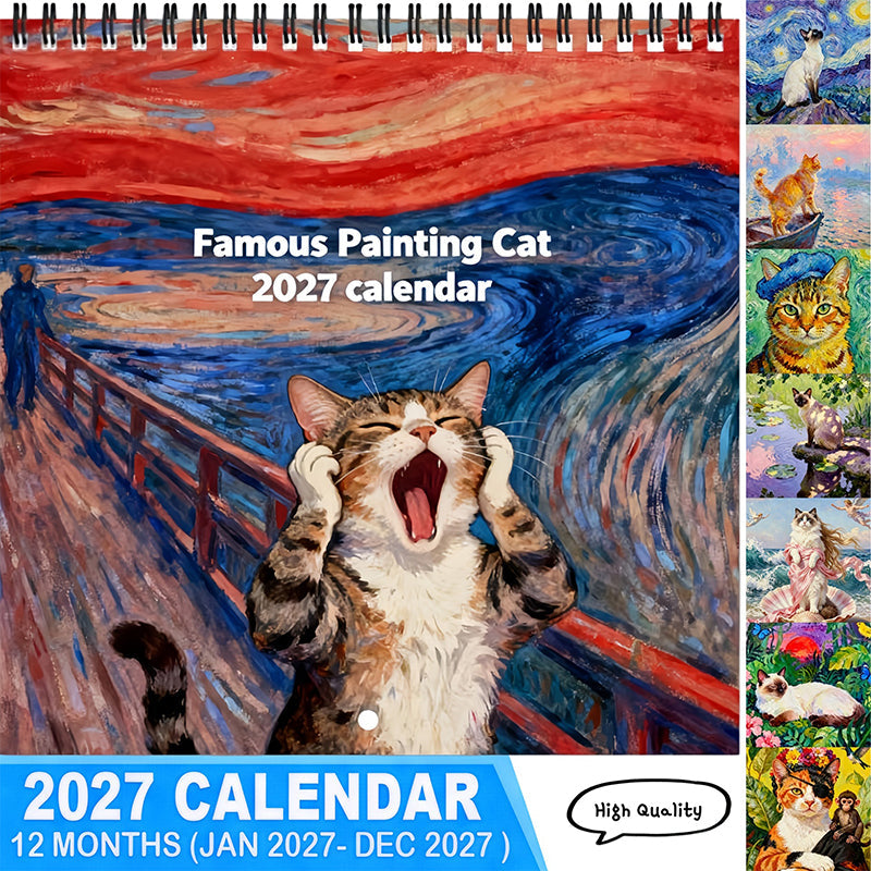 Viblitz™ 2027 Funny Cat Art Calendar — 12 Months of Smiles