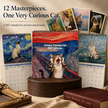 Viblitz™ 2027 Funny Cat Art Calendar — 12 Months of Smiles