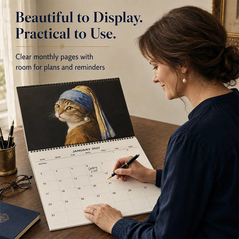 Viblitz™ 2027 Funny Cat Art Calendar — 12 Months of Smiles