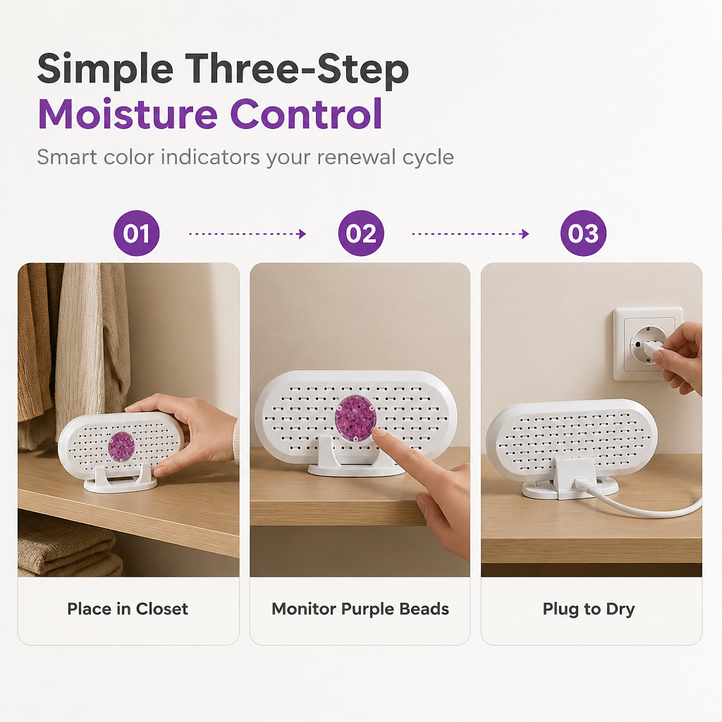 Viblitz™ Reusable Closet Dehumidifier – Helps Fight Damp & Musty Odours