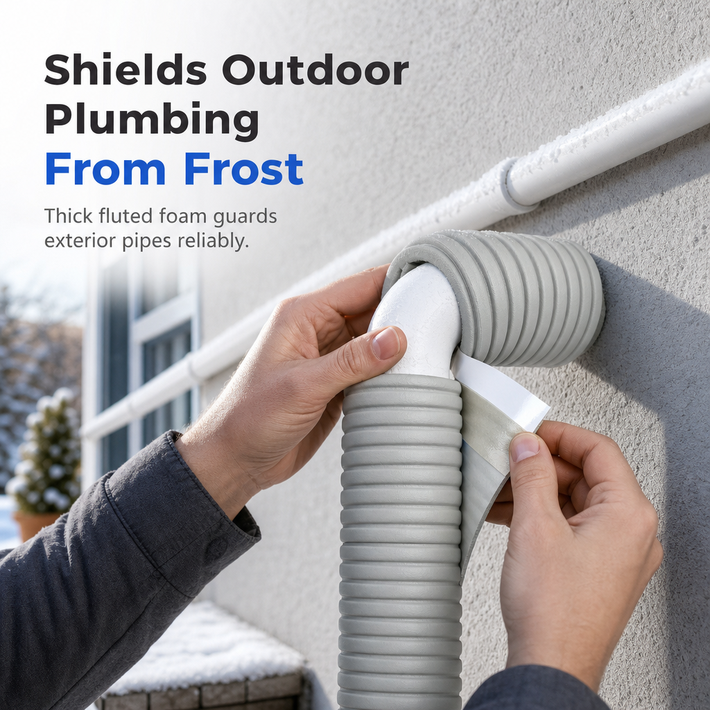 ❄️Adhesive Pipe Insulation Wrap Outdoor Winter Anti Freeze Thermal Foam Sleeve for Water and Solar Pipes (offer)