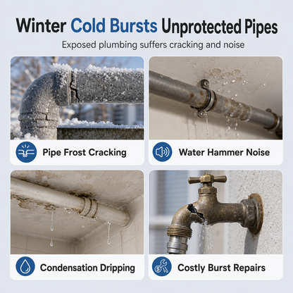 ❄️Adhesive Pipe Insulation Wrap Outdoor Winter Anti Freeze Thermal Foam Sleeve for Water and Solar Pipes (offer)