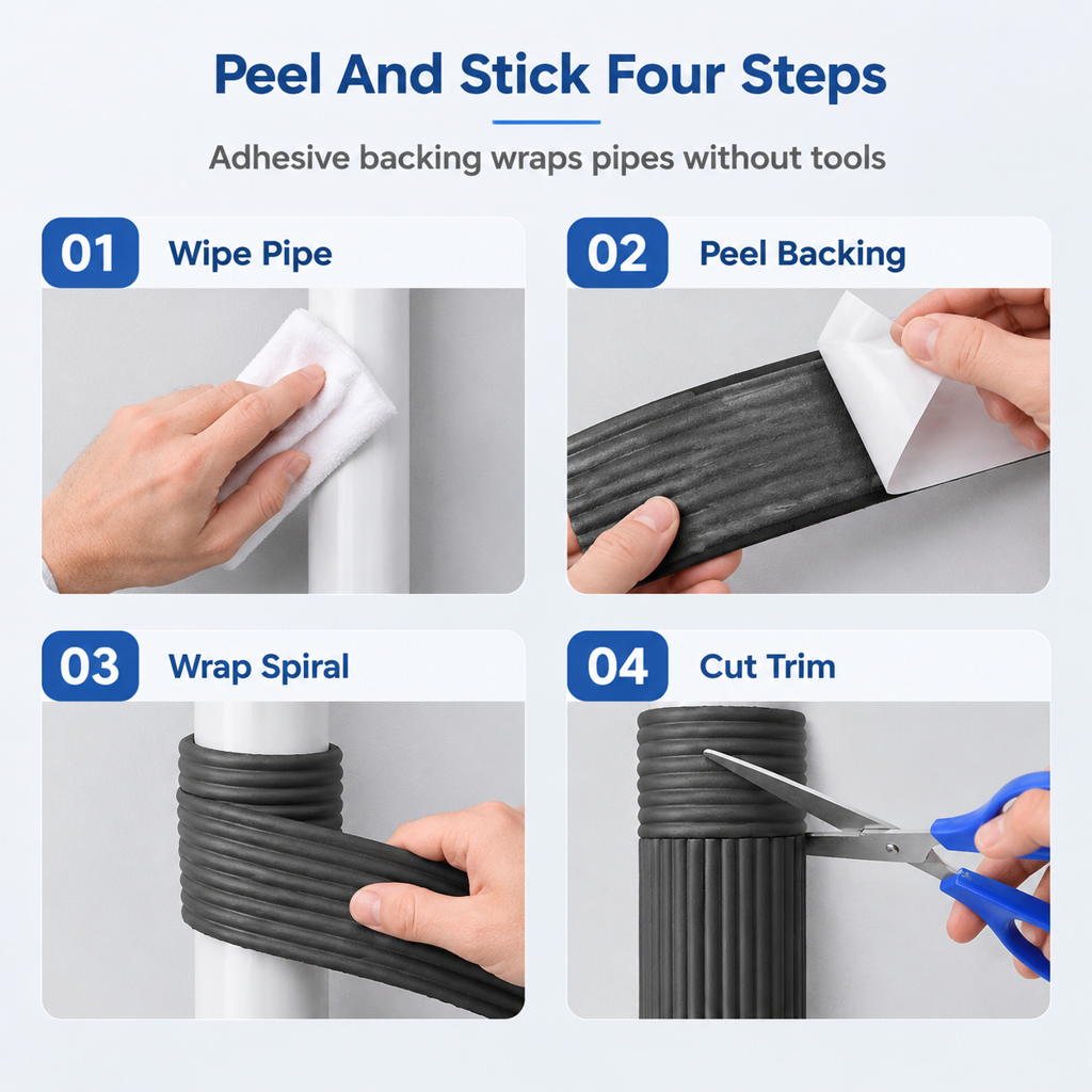 ❄️Adhesive Pipe Insulation Wrap Outdoor Winter Anti Freeze Thermal Foam Sleeve for Water and Solar Pipes (offer)