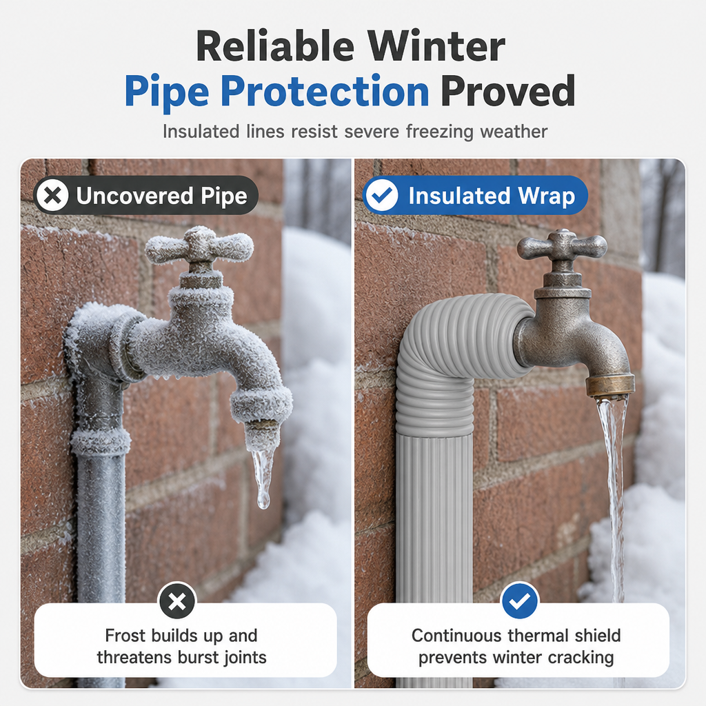 ❄️Adhesive Pipe Insulation Wrap Outdoor Winter Anti Freeze Thermal Foam Sleeve for Water and Solar Pipes (offer)