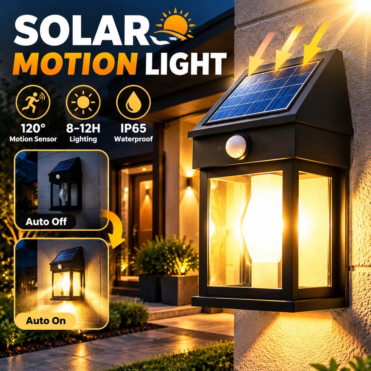 Motion Sensor Solar Wall Light,  (offer)