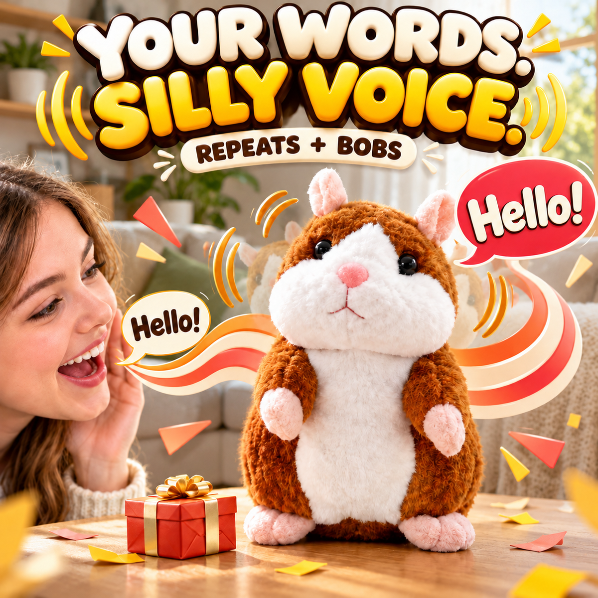 ✨Talking Hamster Plush – repeats whatever you say, auto head-shaking, hilarious fun for kids & adults.🎁
