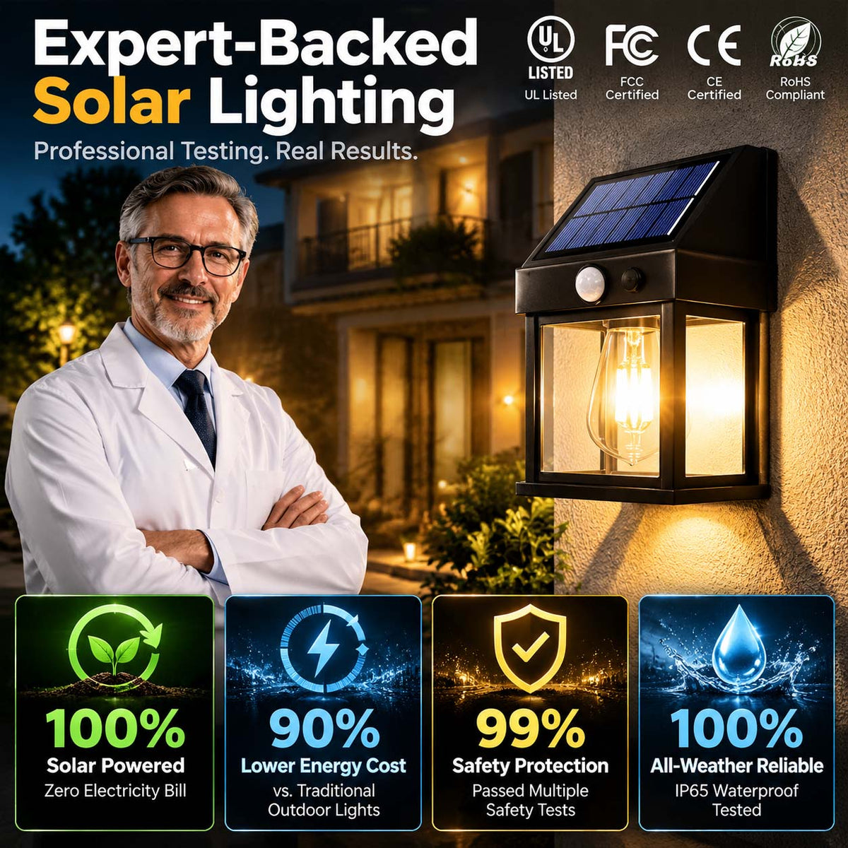 Motion Sensor Solar Wall Light,  (offer)