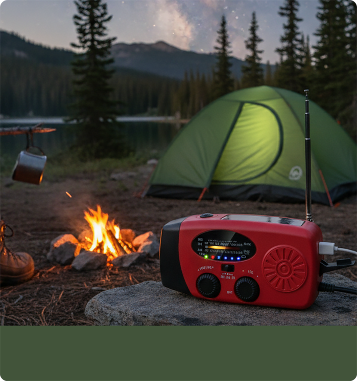 Multifunctional Portable Solar Emergency Radio – Power Bank, Hand Crank (offer)