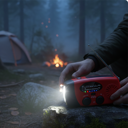 Multifunctional Portable Solar Emergency Radio – Power Bank, Hand Crank (offer)